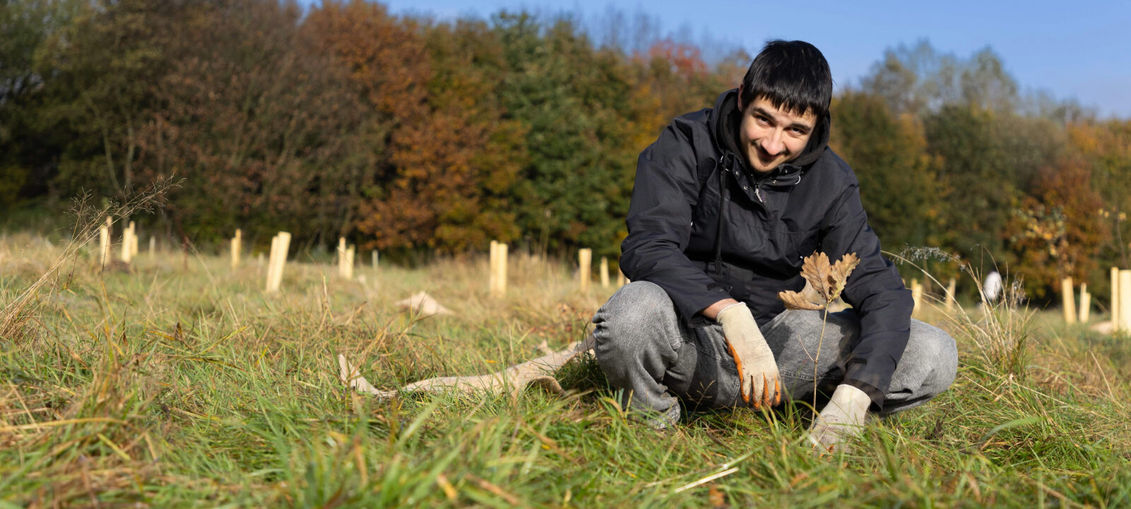 man tree planting