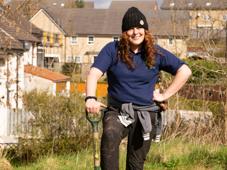 worker from housing provider Onward Homes at event