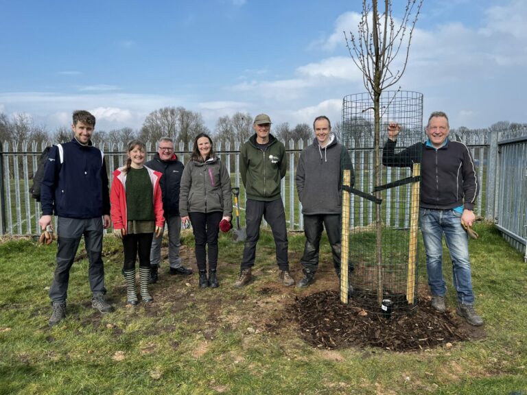 community members with new trees at salford city